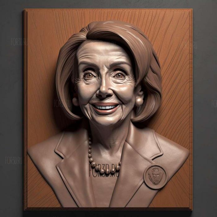 Nancy Pelosi 4 stl model for CNC